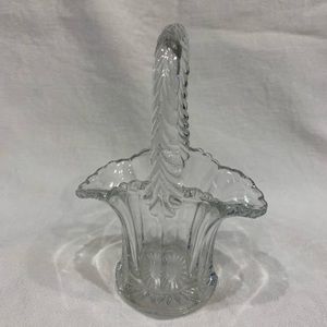 Vintage glass basket , 6 inches height